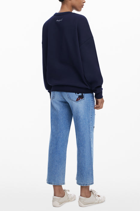 Desigual Womens Blue Zip-Up Sweatshirt
