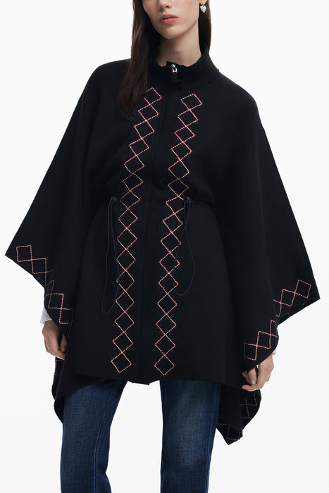 Desigual Womens Black Poncho