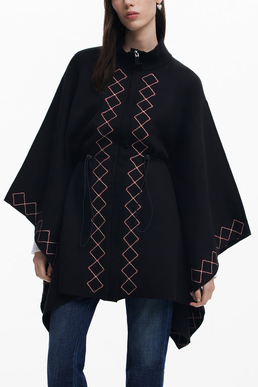 Desigual Womens Black Poncho