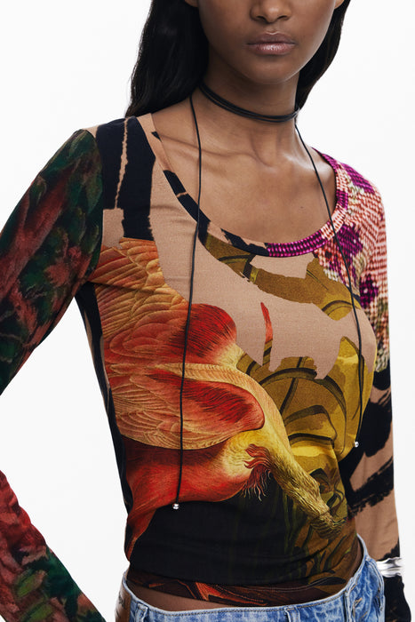 Desigual Womens Long-Sleeved T-Shirt, Brown