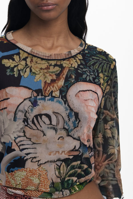 Desigual Womens Long-Sleeved T-Shirt Black