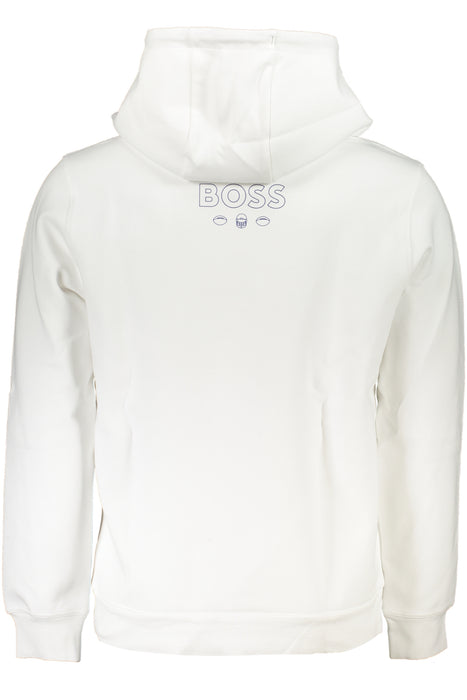 Hugo Boss Mens White Zipless Sweatshirt