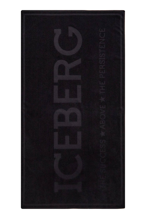 Iceberg Mens Black Beach Towel