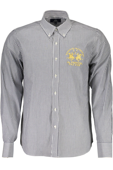 La Martina Long Sleeve Shirt Men Blue
