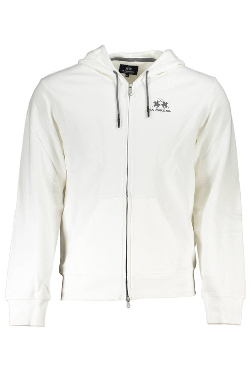 La Martina Mens White Zip Sweatshirt