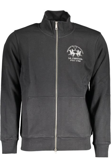 La Martina Mens Black Zipped Sweatshirt