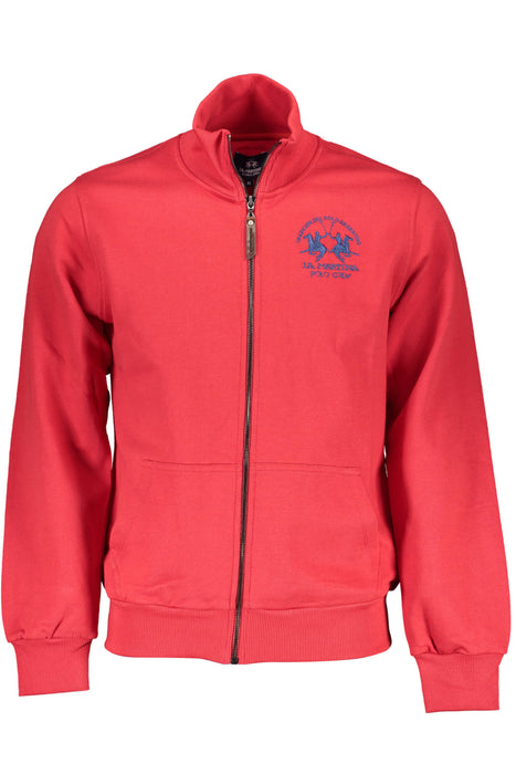 La Martina Red Mens Zip-Up Sweatshirt