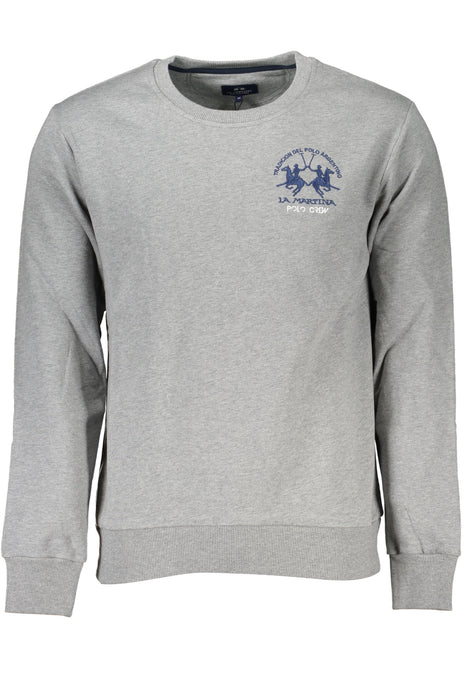 La Martina Mens Gray Zipless Sweatshirt