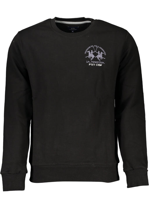 La Martina Black Mens Zipless Sweatshirt