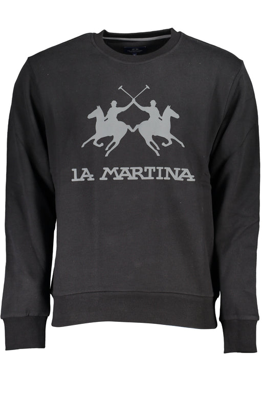 La Martina Black Mens Zipless Sweatshirt