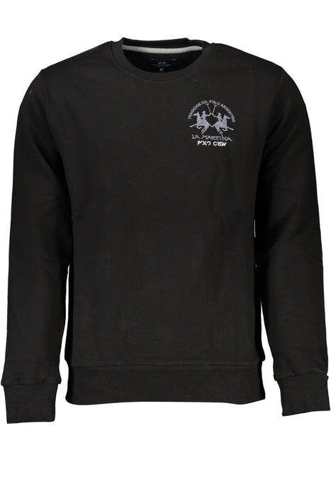 La Martina Black Mens Zipless Sweatshirt