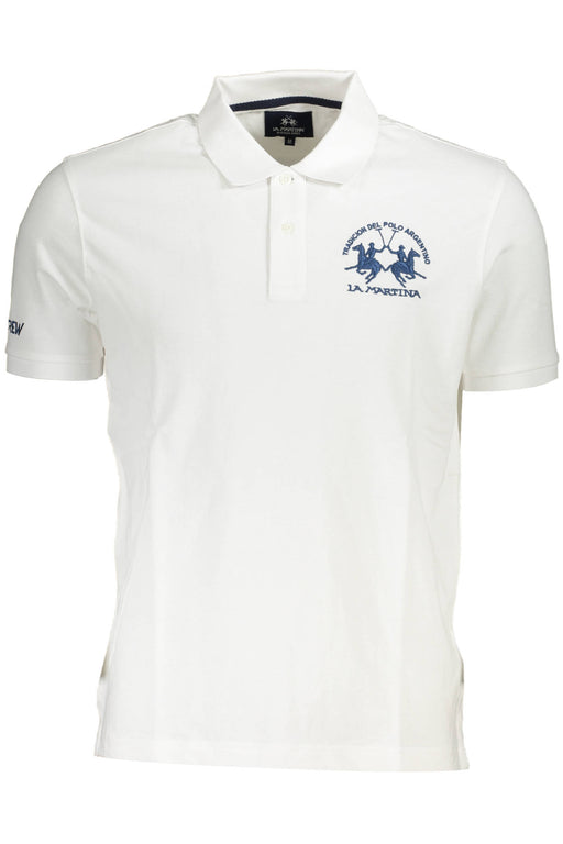 La Martina Mens Short Sleeve Polo White