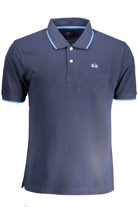 La Martina Mens Short Sleeve Polo Blue