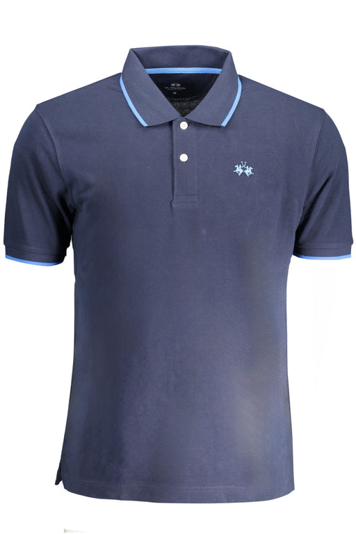 La Martina Mens Short Sleeve Polo Blue