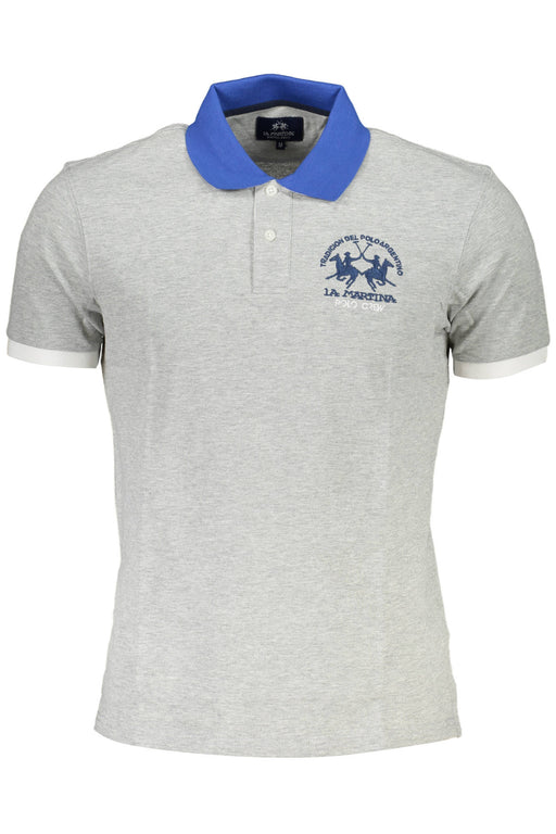 La Martina Mens Short Sleeve Polo Grey