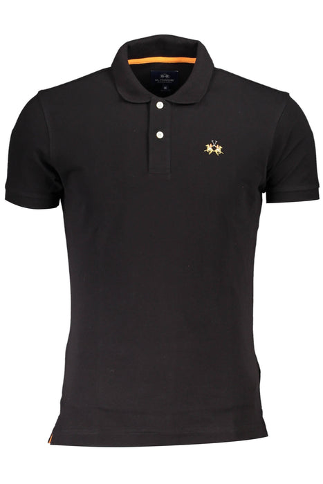 La Martina Mens Black Short Sleeved Polo Shirt