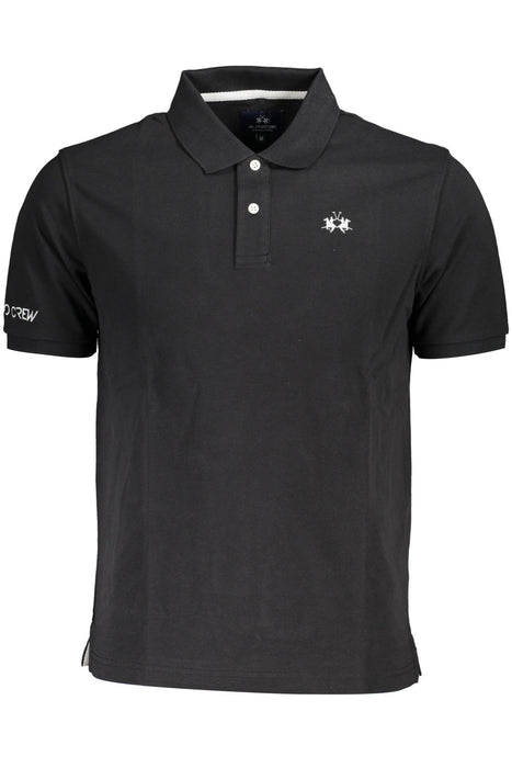 La Martina Mens Short Sleeve Polo Black