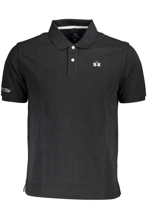 La Martina Mens Short Sleeve Polo Black