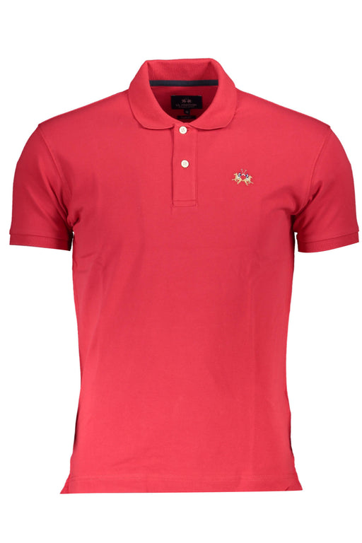 La Martina Mens Short Sleeve Polo Shirt Red