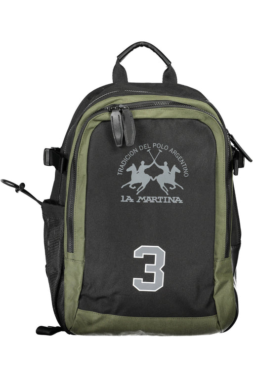 La Martina Black Man Backpack