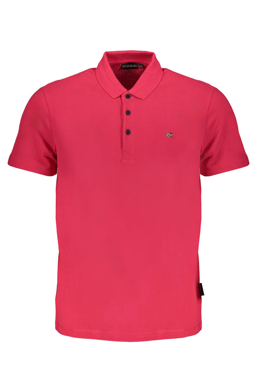 Napapijri Mens Short Sleeved Polo Shirt Pink