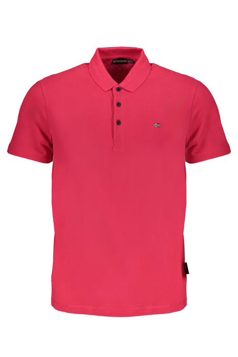 Napapijri Mens Short Sleeved Polo Shirt Pink