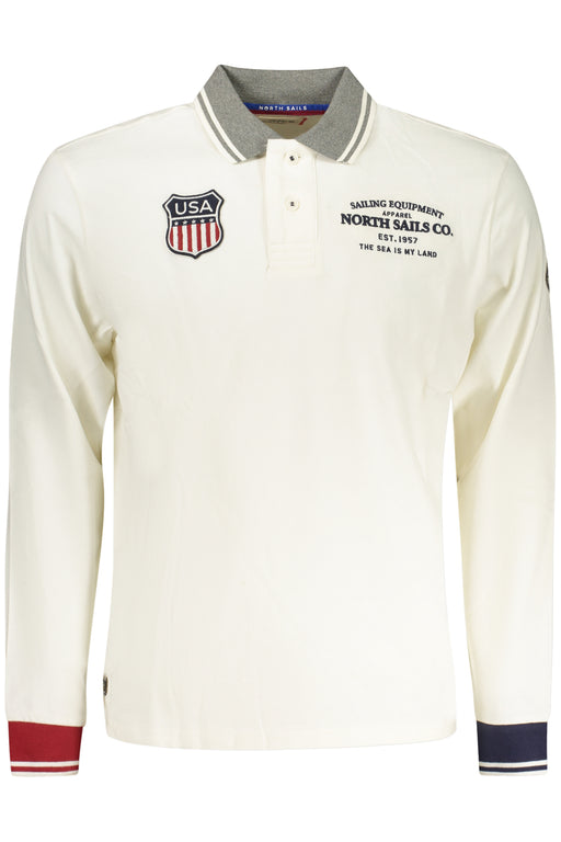 North Sails Mens Long-Sleeved Polo Shirt White