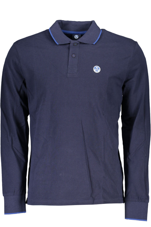 North Sails Mens Long Sleeved Polo Shirt Blue