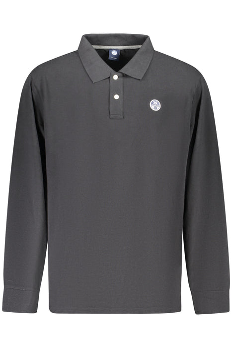 North Sails Mens Long-Sleeved Polo Shirt, Black