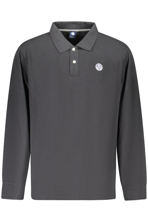 North Sails Mens Long-Sleeved Polo Shirt, Black