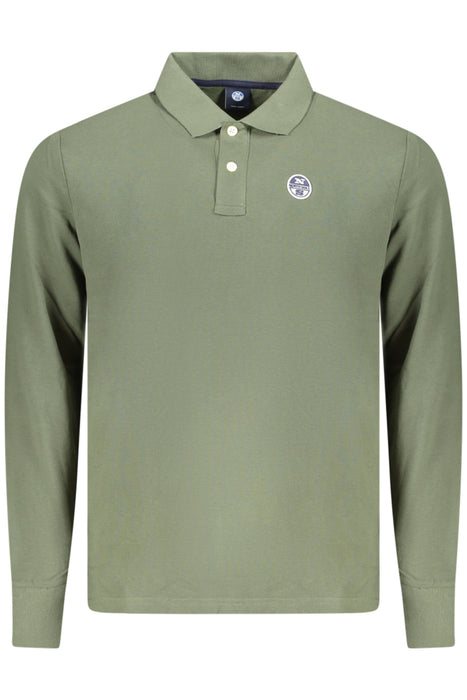 North Sails Mens Long-Sleeved Polo Shirt, Green
