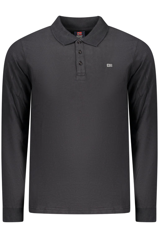 Norway 1963 Mens Long-Sleeved Polo Shirt, Black