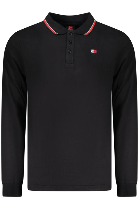 Norway 1963 Mens Long-Sleeved Polo Shirt, Black