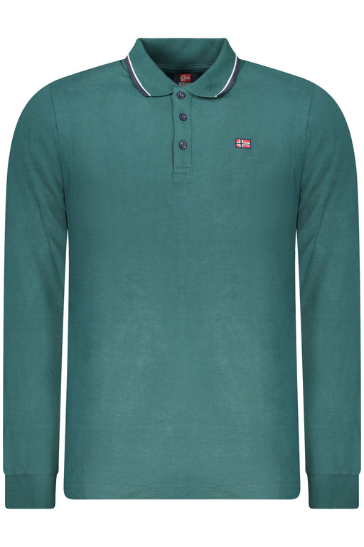 Norway 1963 Mens Long-Sleeved Polo Shirt, Green