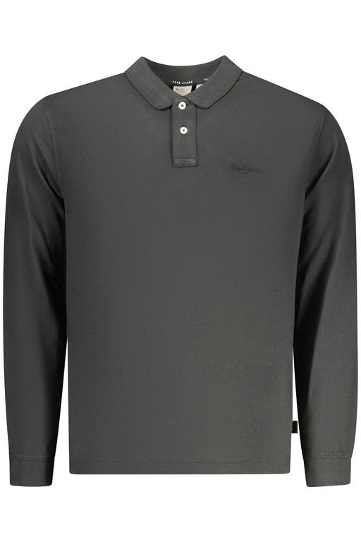 Pepe Jeans Mens Long-Sleeved Polo Shirt, Black