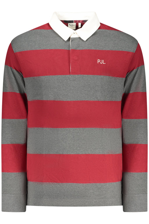 Pepe Jeans Mens Long-Sleeved Polo Shirt, Red