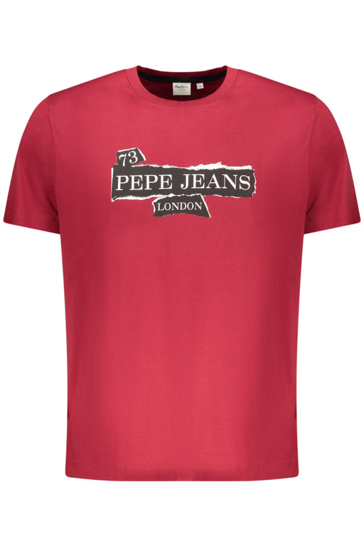 Pepe Jeans Mens Short-Sleeved T-Shirt, Red