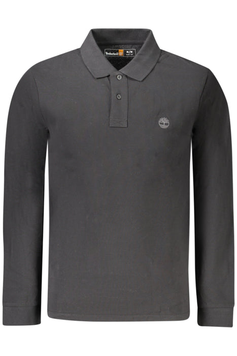 Timberland Mens Long-Sleeve Polo Shirt Black