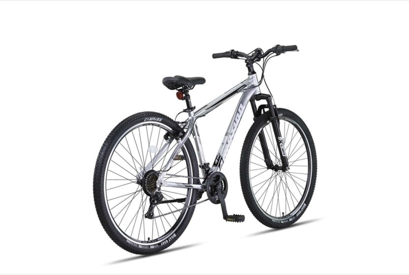 4 Motion MTB 27.5 Inch 47 cm Unisex 21SP Rim Brakes Chrome/Black,