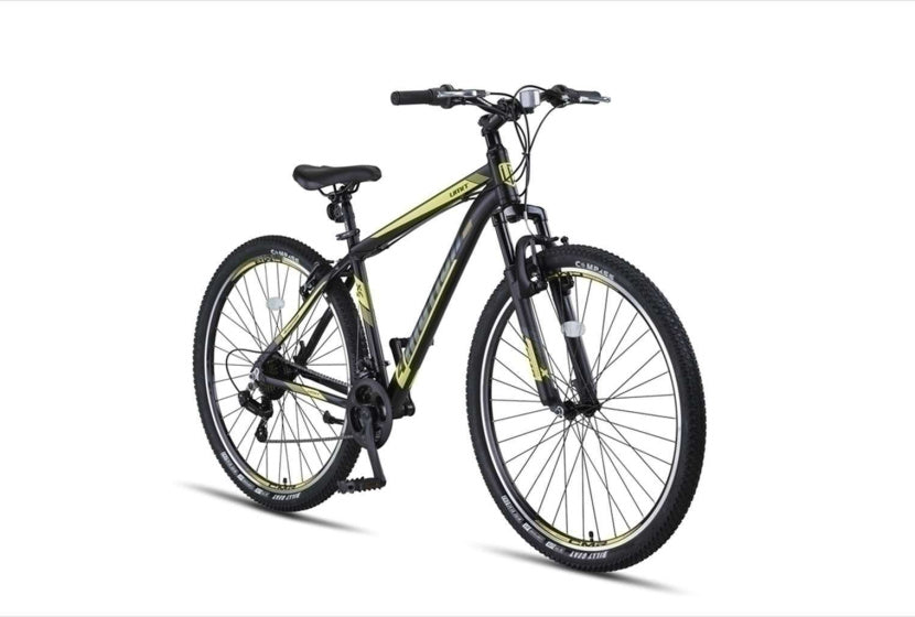 4 Motion MTB 27.5 Inch 47 cm Unisex 21SP Rim Brakes Black/Yellow,