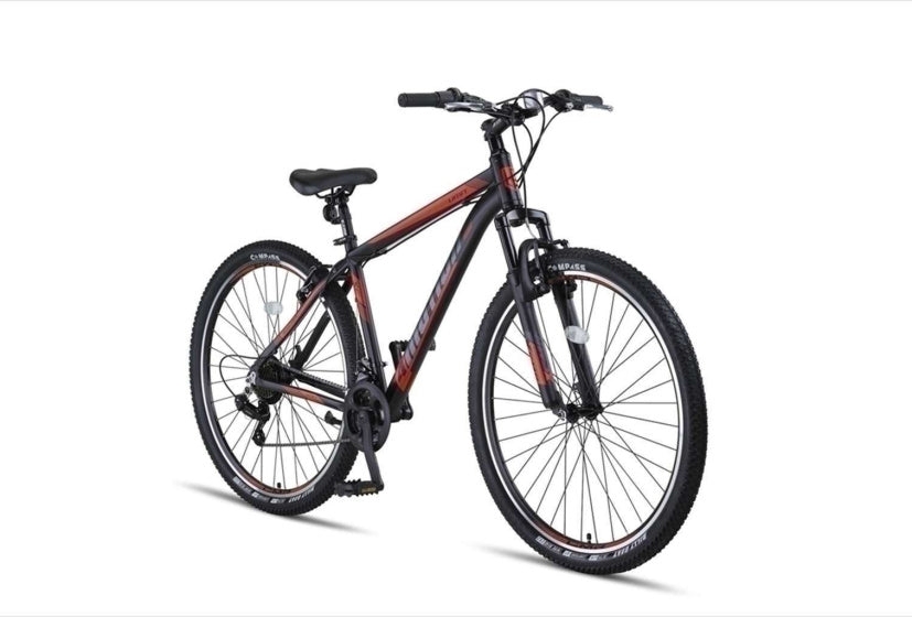 4 Motion MTB 29 Inch 46 cm Unisex 21SP Rim Brakes Black/Red,