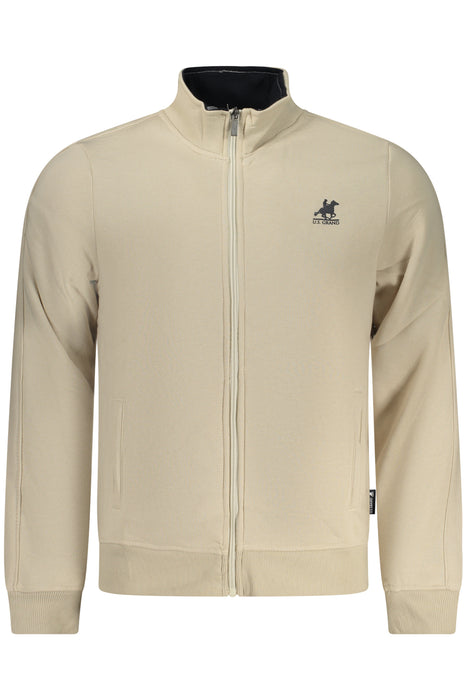 Us Grand Mens Beige Zip-Up Sweatshirt