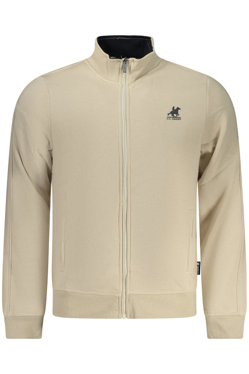 Us Grand Mens Beige Zip-Up Sweatshirt