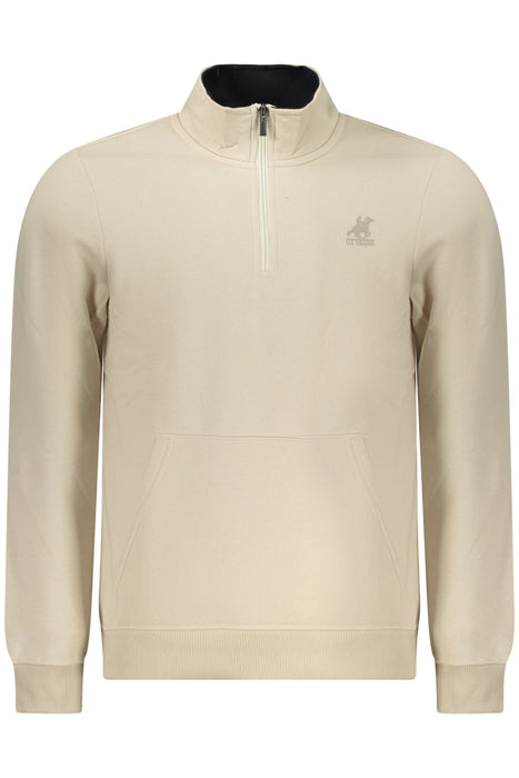 Us Grand Mens Beige Zip-Up Sweatshirt