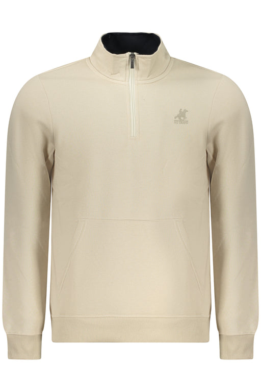 Us Grand Mens Beige Zip-Up Sweatshirt