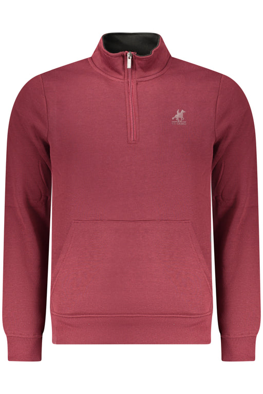 Us Grand Mens Red Zip-Up Sweatshirt