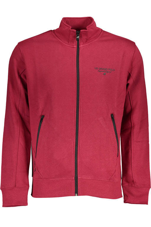 Us Grand Red Mens Zip-Up Sweatshirt