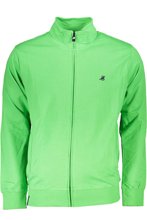 Us Grand Polo Mens Green Zipped Sweatshirt