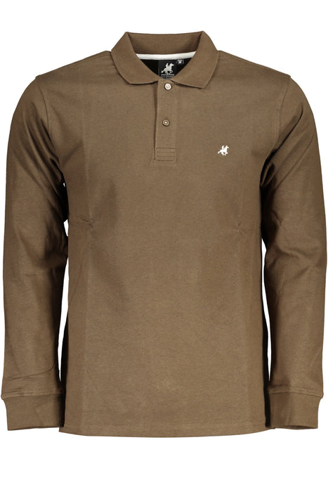 Us Grand Mens Long-Sleeve Polo Shirt Brown