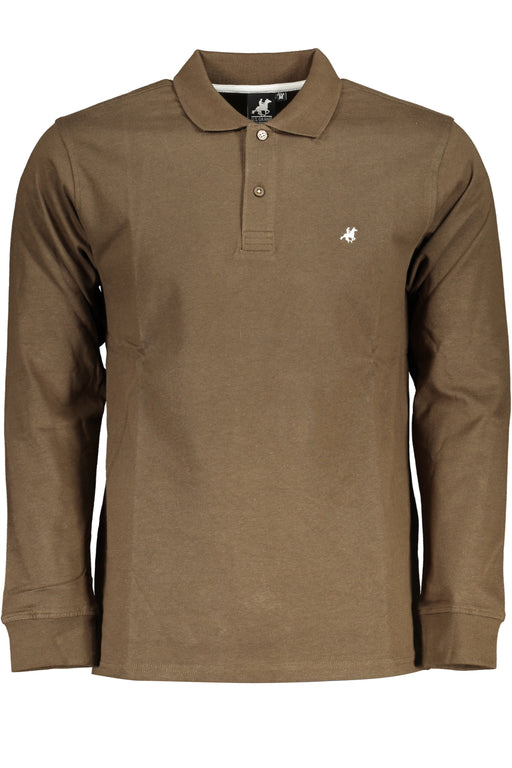 Us Grand Mens Long-Sleeve Polo Shirt Brown